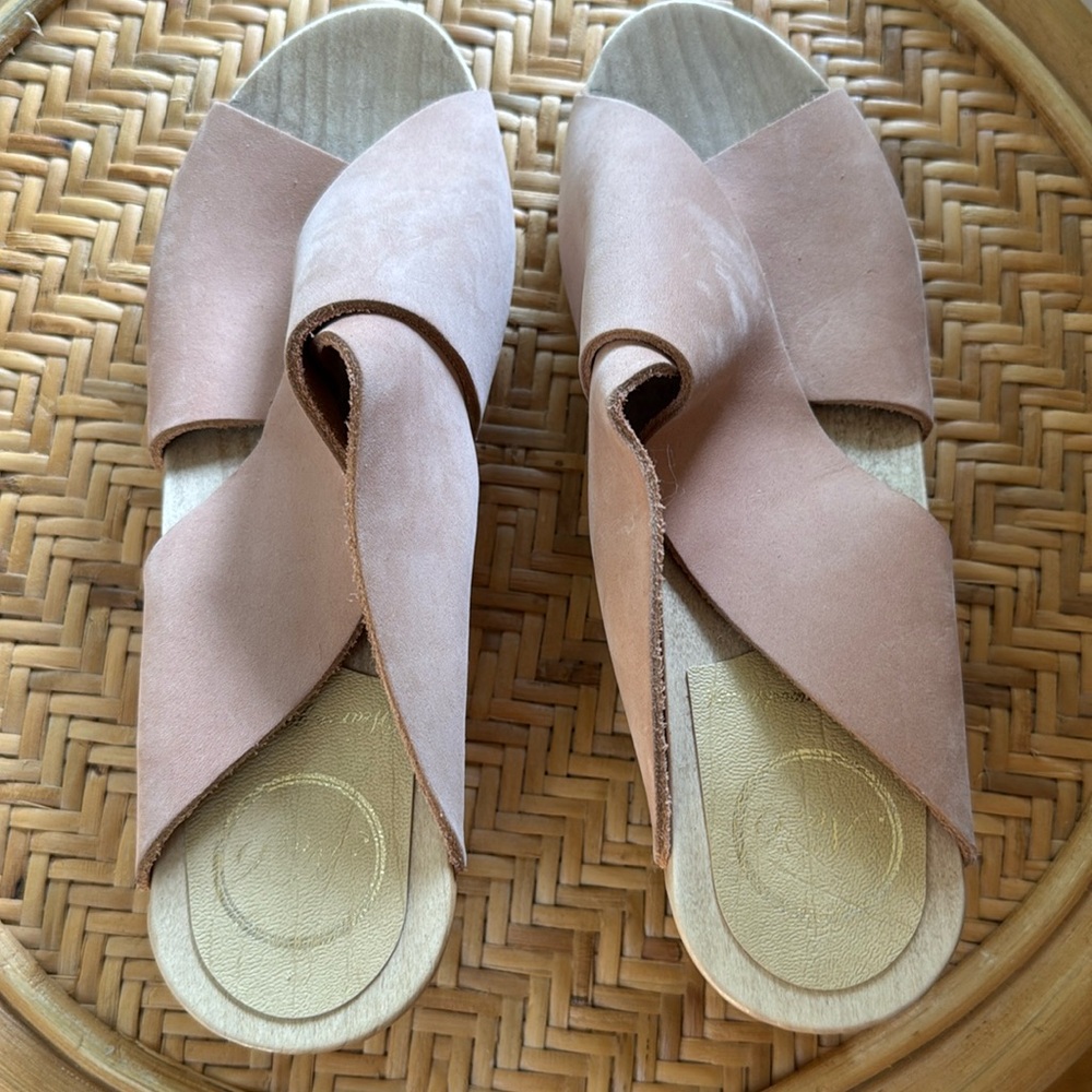 No. 6 clog wedge sandals